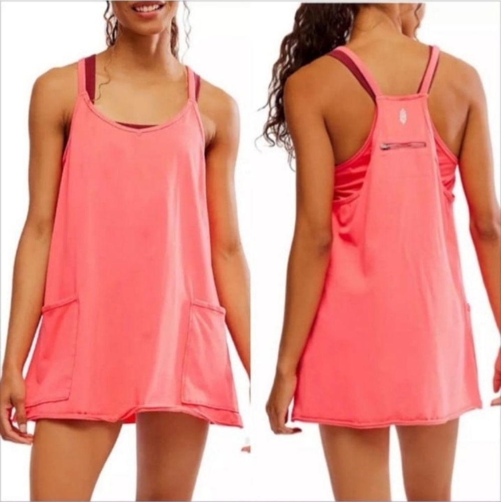 Nwot! Free People hot shot mini dress in electric sunset